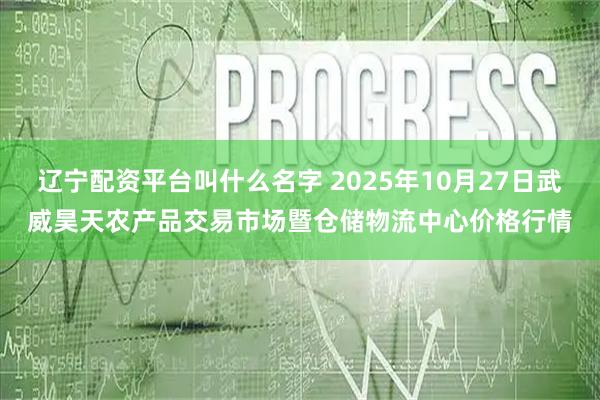 辽宁配资平台叫什么名字 2025年10月27日武威昊天农产品交易市场暨仓储物流中心价格行情